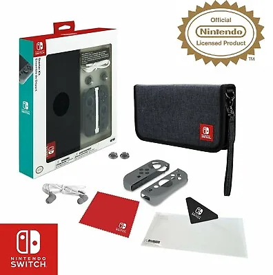 Nintendo Switch Accessory Kit Bundle Carry Case Joycon Protectors Earphones More • $79