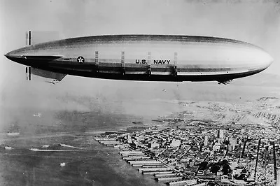 New 5x7 Photo: USS Akron Over San Francisco Airship Of The United States Navy • $8.99