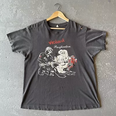 Vintage 80s D.R.I. Dirty Rotten Imbeciles Violent Pacification Band Shirt • $250