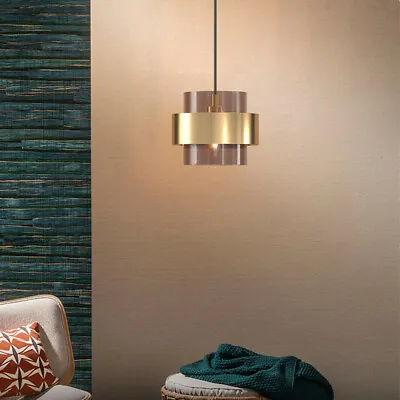 Grey Glass Pendant Light Kitchen Lamp Bar Ceiling Lights LED Chandelier Lighting • £63.05