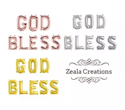 God Bless Balloon Banner Baptism Christening Communion Confirmation Decorations • $6.99