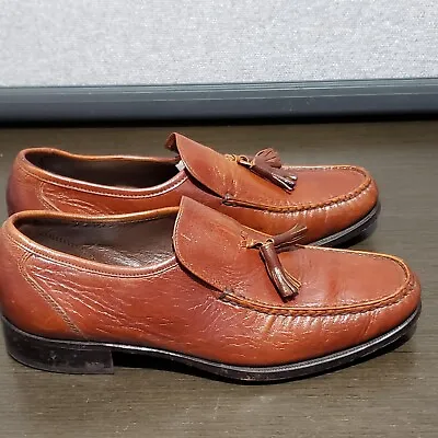 Vtg The Florsheim Shoes Imperial Quality 93180  Brown Leather Tassel  Loafer 7D • $28.89