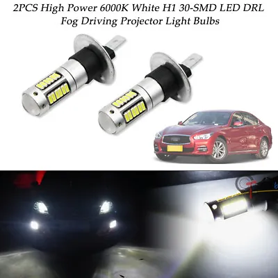 2pc High Power Bright White H1 30-SMD LED Bulbs For Fog Lamps DRL Driving Lights • $12.88