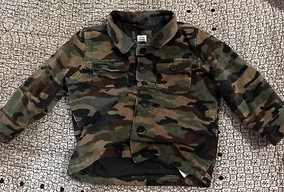 Baby Gap Kid's Camo Jacket 2 Yrs Corduroy Button Up Green Collared Pockets • $15.99