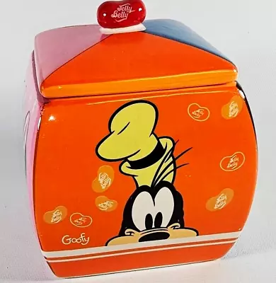 Disney Jelly Belly Canister Mickey Mouse Minnie Donald & Goofy Candy Jar Ceramic • $15