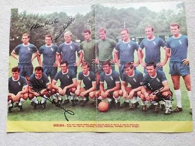Chelsea 1963-64 Legends Hand Signed (7) Double-page Vintage Magazine Poster • £34.95