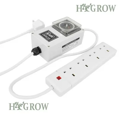 LUMii BLACK 4-WAY CONTACTOR HPS LIGHT TIMER HYDROPONICS • £49.95