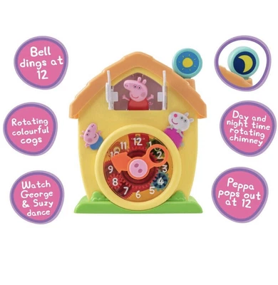 £21.99 • Buy Peppa's  Cuckoo Clock Peppa Pig Peekaboo Learn Time Telling Toy NEW