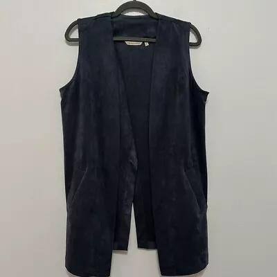 £20.67 • Buy Soft Surroundings Faux Suede Vest Charcoal Gray Size SP