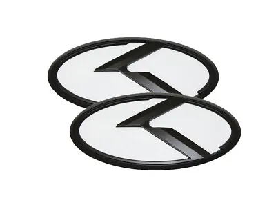 3D K Logo Emblem White & Black 2pc (Fits: KIA 2017+ Forte Sedan K3) • $34.49