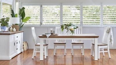 $199 • Buy Hamptons Farmhouse Dining Table 2m Ashley Furniture Excellent Condition