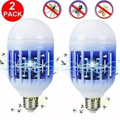 LED Lightbulb Bug Light Zapper Mosquito Fly Insect Killer Bulb Lamp Home • £7.39