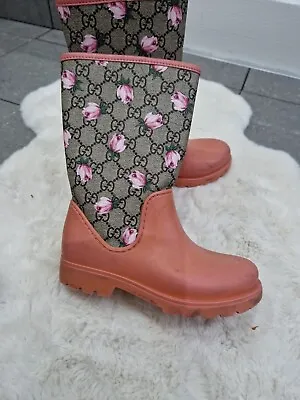 £105 • Buy GUCCI Girls Wellington Boots Size 32 Uk 13 Genuine