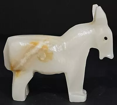 Vintage Onyx Stone Donkey Figurine Hand Carved Small Mule Collectible  • $16.50