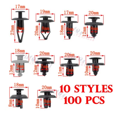 $6.29 • Buy 100pcs Bumper Fender Screw Rivet Fastener Clip For Toyota Camry Corolla RAV4