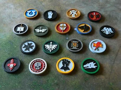 £9.99 • Buy 6x 40k Imperium Double-Sided Objective Marker Tokens (Logo&Numbers Or Logo Only)