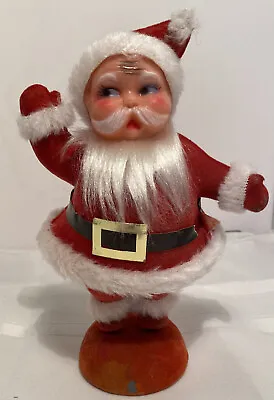 Vintage Velvet Flocked Santa Molded Plastic 7” Christmas Holiday • $17.60