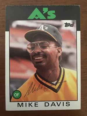 Mike Davis 1986 Topps Autographed Signed Auto Baseball Card A's 165 • $3.99