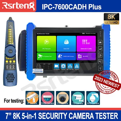 Rsrteng 8K 7  Security Camera Tester 4K CCTV Tester HD CVI TVI AHD POE VGA HDMI • $369.99