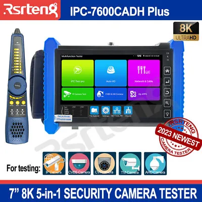 Rsrteng IPC-7600CADH Plus 7  IP CCTV Camera Tester HD CVI TVI AHD POE VGA HDMI • $365