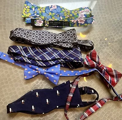 Men’s Bowties Lot Of 6.  Made From Silk Cotton Or Polyester. Pre-loved Cond. • $25