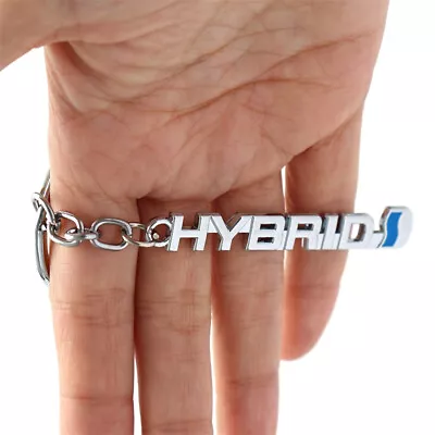 Chrome HYBRID Car Key Chain Keychain Key Ring Keyfob Pendant Holder Universal • $9.97