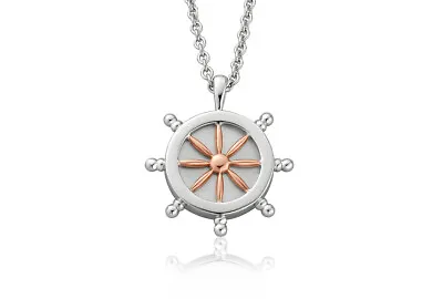 £69 • Buy NEW Welsh Clogau Silver & Rose Gold Ships Wheel Journey Pendant £110 OFF!
