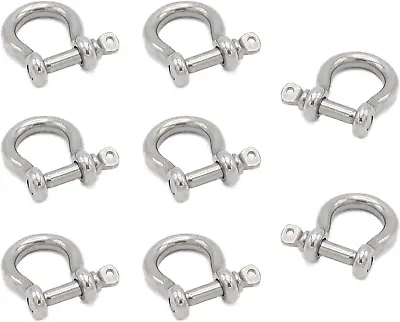 8Pcs Screw Pin Anchor Shackle Stainless Steel M5 Bow Shackle 3/16 Inch D Ring • $13.50