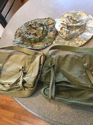  2 Vietnam Era US Army 1967 Field Pack Canvas Pack CARGO  & 2 Hats • $48