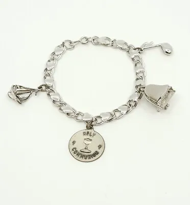 Vintage Beau Sterling 925 Silver Charm Bracelet Grand Piano Music Note Sail Boat • $34.50