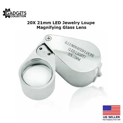 20X Lighted Illuminated LED Jewelry Eye Loupe 21mm Magnifying Glass Lens • $7.99