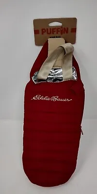 Eddie Bauer Puffin Sleeping Bag Wine Bottle Cooler  Koozie Pouch New RED • $14.99