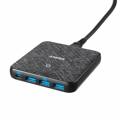 $68.20 • Buy Anker A2045t11 Powerport Atom Iii 4 Port 65watt - Black Fabric