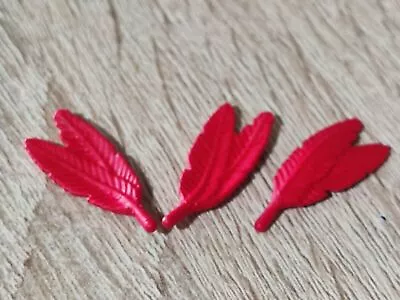 PLAYMOBIL X3 INDIAN RED FEATHERS INDIAN NATIVE FEATHER WIGS INDIANS • $2.33