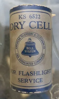 ANTIQUE VINTAGE MARCH 5 1955 Bell System KS 6522 Dry Cell Battery  Type D  RARE  • $129.99