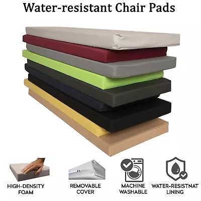 Outdoor Water-Resistant Bench Pads 2 3 4 Seater Garden Furniture Seat Cushion • £22.99