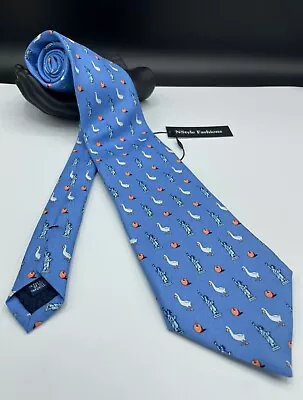 AFLAC Vineyard Vines Men's 100% Silk Tie ~ Blue ~ NY Duck  ~ Hand Made In USA! • $19.99