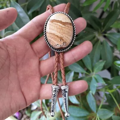 Sandpainting Stone Bola Bolo Tie Wedding Necklace For Men Women Western Necktie • $23.99