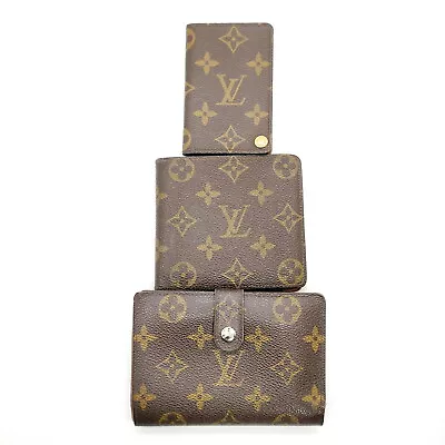 Louis Vuitton LV Wallet 3 Pieces Set Card Case  Monogram Browns Monogram 431910 • $0.99