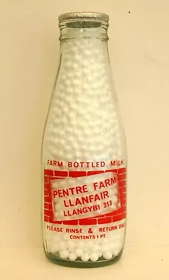 Lovely Old Pentre Farm ( Llangybi ) Lampeter WALES Dairy Milk Bottle • £7.99