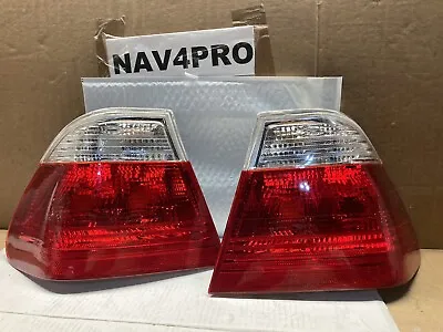 FIT 1999 -2001 BMW E-46 3-Series 4DR Red/Clear Taillight Pair #K14 • $64.40