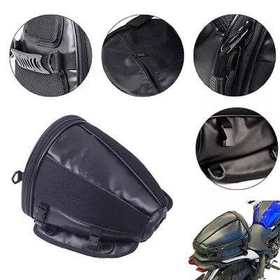 Black Motorcycle Saddlebag Tail Bag Rear Back Seat Sports Carry Storage Pack Bag • $26.30