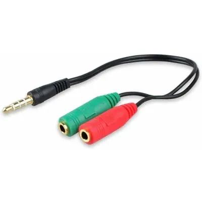 3.5mm Male To 2 Dual Female Plug Jack Audio Stereo Headset Mic Splitter Cable Au • $9.50