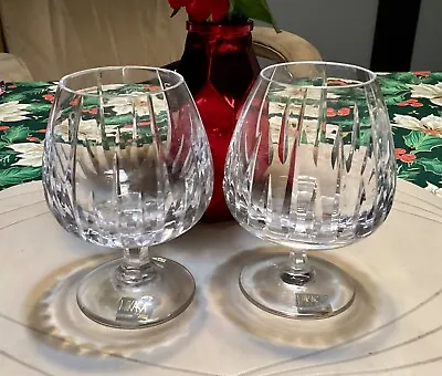 Pair Of Mikasa Arctic Lights Vertical Cut Crystal Brandy Glass Snifters With Tag • $125