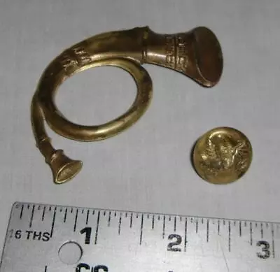 Civil War Bugle Pin And Eagle Button L@@K! • $25