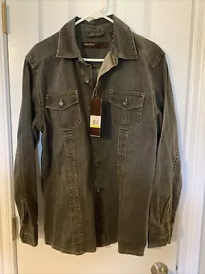 Perry Ellis Principles Black Denim Jean Jacket Size M Medium Nwt • $29.99