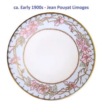 MINT Antique Early 1900 J.P. L JEAN POUYAT LIMOGES France HAND PAINTED  9  PLATE • $39.99
