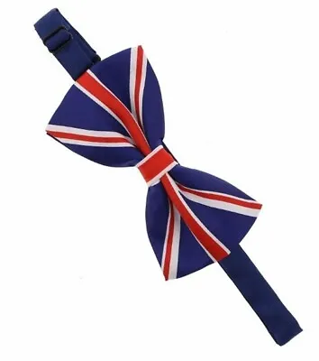 Adult Union Jack British English Neck Tie Bow Tie Fancy Dress Accessories • £4.74