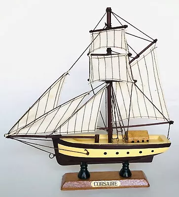 Vintage Corsaire Sail Boat Ship Model Nautical Decor • $25