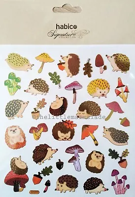 HABICO Hedgehog Foil Stickers Pack NEW Children Crafts Diaries Planner • £1.75